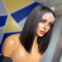 Load image into Gallery viewer, 8A 150 density unprocessed brazillian 4x4 lace closure silky straight bob human hair wig
