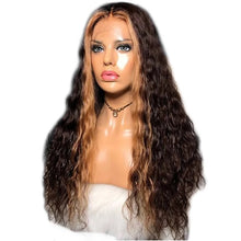 Load image into Gallery viewer, 8A 180 density unprocessed brazillian highlight curly lace front human hair wig
