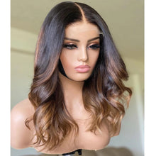Load image into Gallery viewer, 8A 150 density Unprocessed Brazilian 3T 1B/4/27 Bodywave lace front human hair wig
