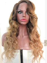 Load image into Gallery viewer, 8A 180 Density unprocessed Brazilian ombre honey blonde loose wave human hair wig 22inch
