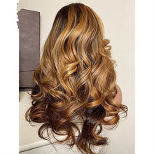 Load image into Gallery viewer, 8A 180 density unprocessed brazillian ombre brown/honeyblonde human hair wig
